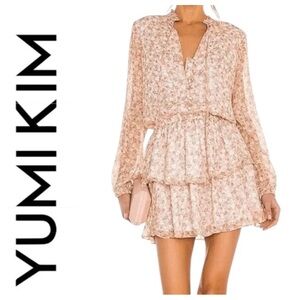 Yumi Kim Love Always Floral Tiered Ruffle Mini Dress Boho Coquette Size M NWT